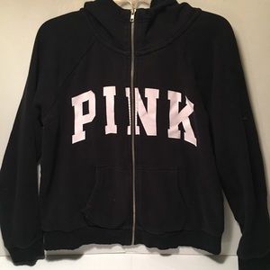 Vs pink perfect full zip hoodie size large